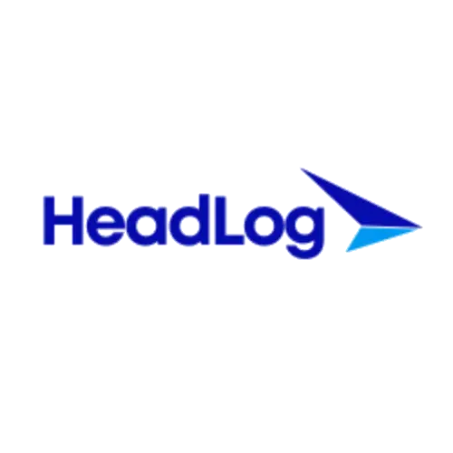 HeadLog Logga, transparent i blå färg